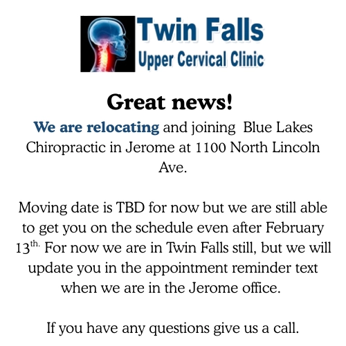Chiropractic Jerome ID Relocation Pop-Up